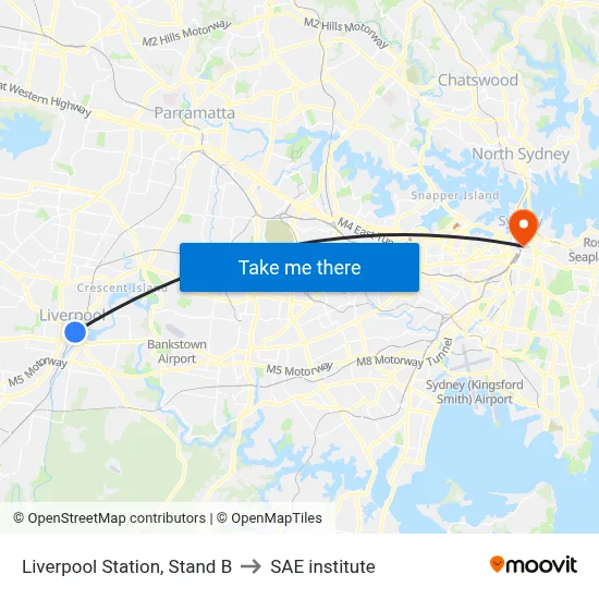 Liverpool Station, Stand B to SAE institute map