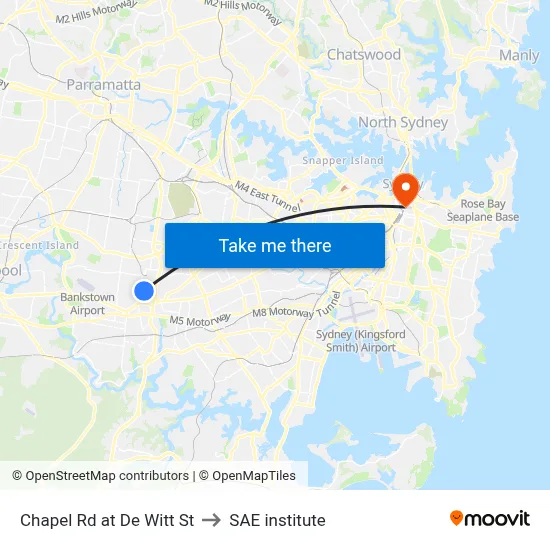 Chapel Rd at De Witt St to SAE institute map