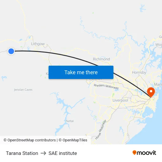 Tarana Station to SAE institute map
