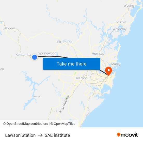 Lawson Station to SAE institute map