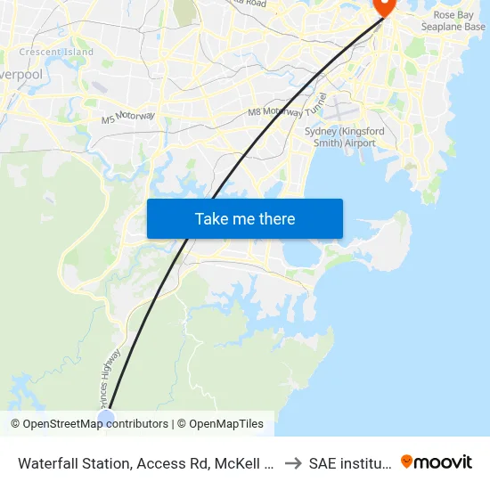 Waterfall Station, Access Rd, McKell Av to SAE institute map