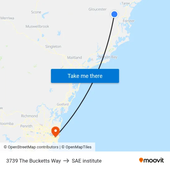 3739 The Bucketts Way to SAE institute map