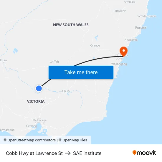 Cobb Hwy at Lawrence St to SAE institute map