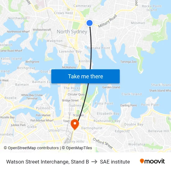 Watson Street Interchange, Stand B to SAE institute map