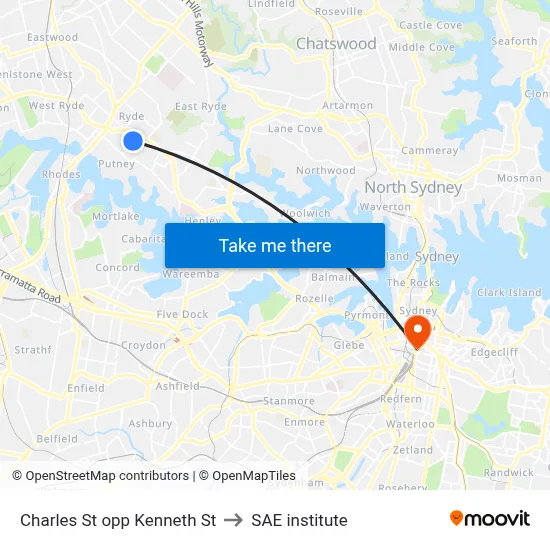 Charles St opp Kenneth St to SAE institute map