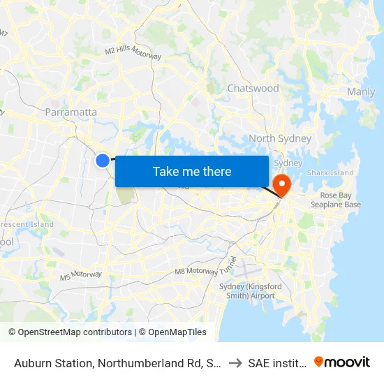 Auburn Station, Northumberland Rd, Stand C to SAE institute map