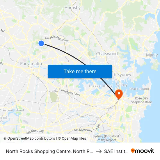 North Rocks Shopping Centre, North Rocks Rd to SAE institute map
