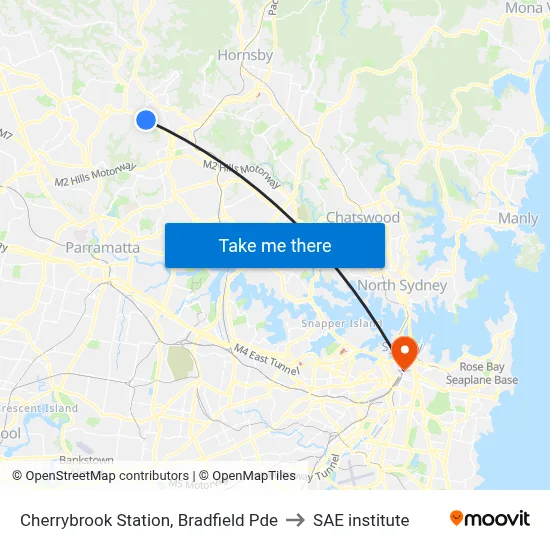 Cherrybrook Station, Bradfield Pde to SAE institute map