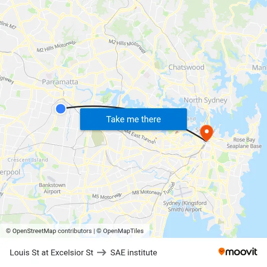 Louis St at Excelsior St to SAE institute map