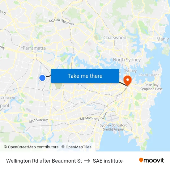Wellington Rd after Beaumont St to SAE institute map