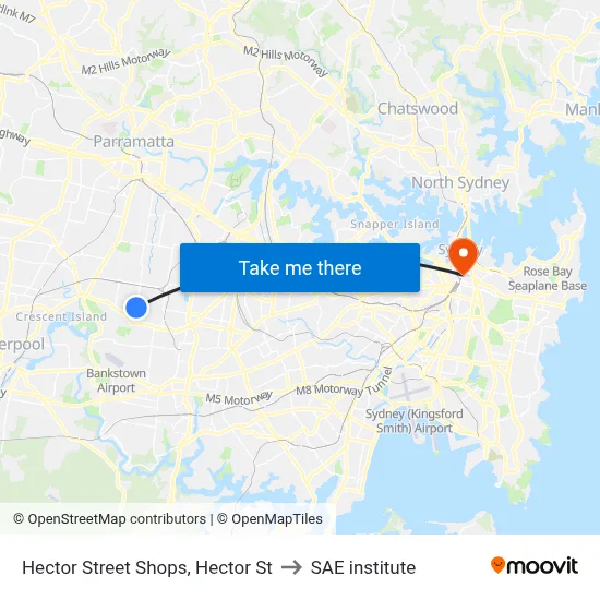 Hector Street Shops, Hector St to SAE institute map