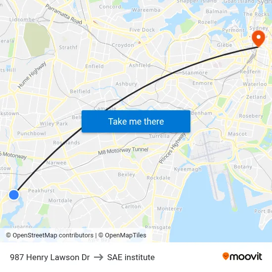 987 Henry Lawson Dr to SAE institute map