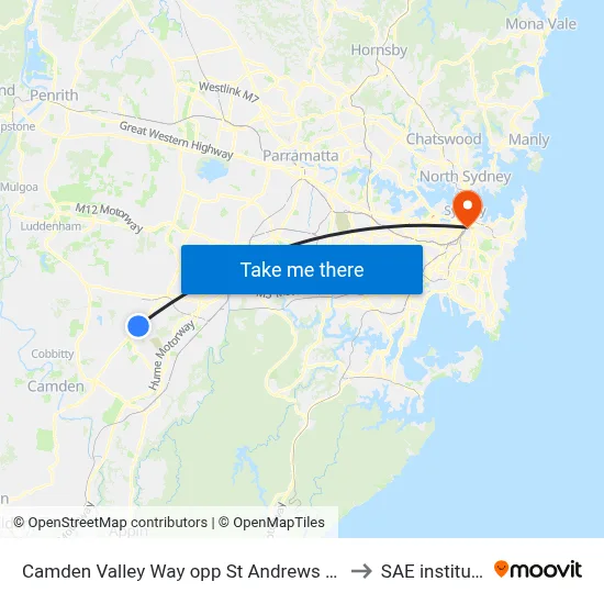 Camden Valley Way opp St Andrews Rd to SAE institute map