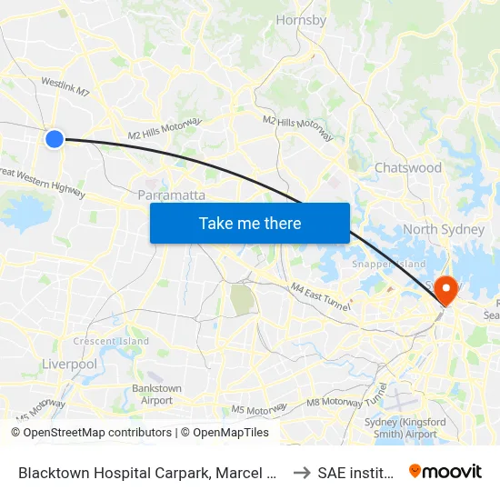 Blacktown Hospital Carpark, Marcel Cres to SAE institute map