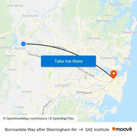 Borrowdale Way after Sherringham Rd to SAE institute map