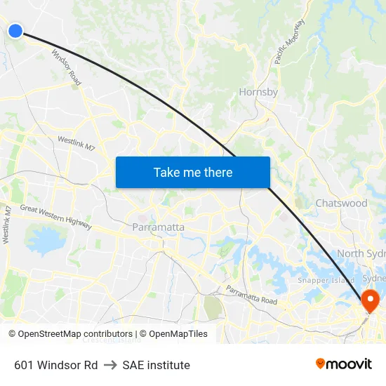601 Windsor Rd to SAE institute map