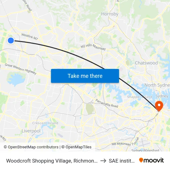 Woodcroft Shopping Village, Richmond Rd to SAE institute map