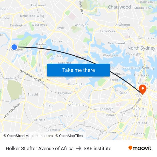 Holker St after Avenue of Africa to SAE institute map