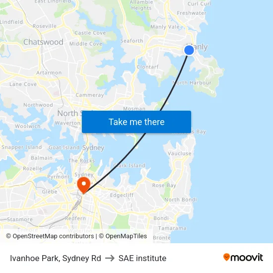 Ivanhoe Park, Sydney Rd to SAE institute map
