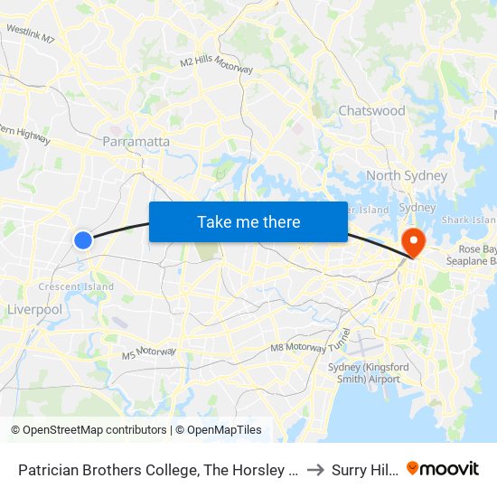 Patrician Brothers College, The Horsley Dr to Surry Hills map