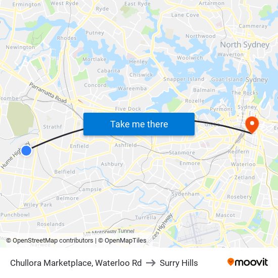 Chullora Marketplace, Waterloo Rd to Surry Hills map