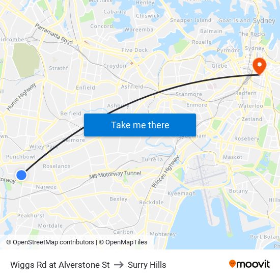 Wiggs Rd at Alverstone St to Surry Hills map