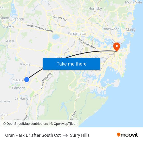 Oran Park Dr after South Cct to Surry Hills map