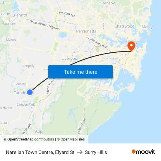 Narellan Town Centre, Elyard St to Surry Hills map