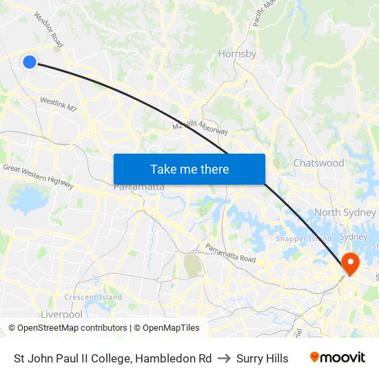 St John Paul II College, Hambledon Rd to Surry Hills map