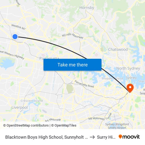 Blacktown Boys High School, Sunnyholt Rd to Surry Hills map