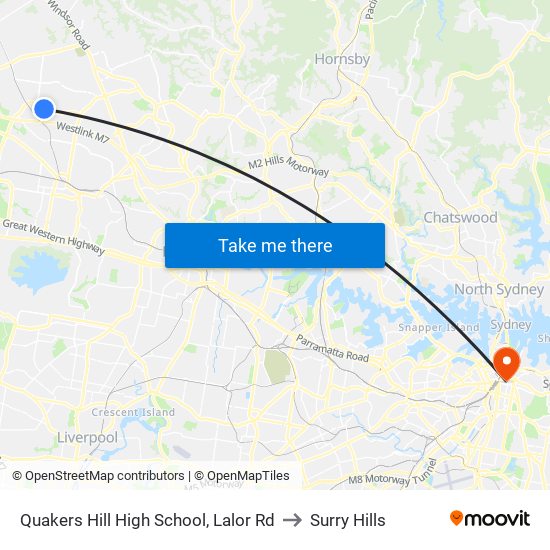 Quakers Hill High School, Lalor Rd to Surry Hills map