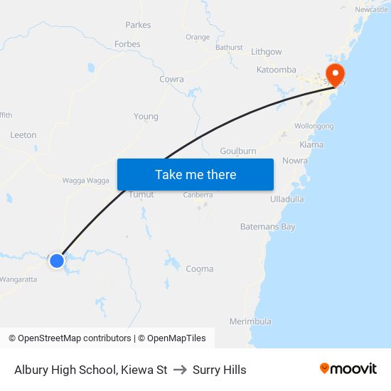 Albury High School, Kiewa St to Surry Hills map