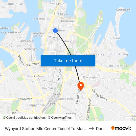 Wynyard Station Mlc Center Tunnel To Margaret George And Jamison Street to Darlinghurst map