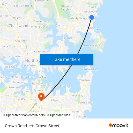 Crown Road to Crown Street map