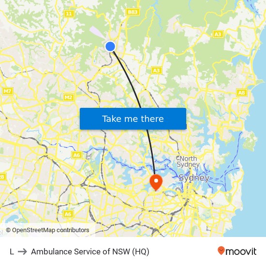 L to Ambulance Service of NSW (HQ) map