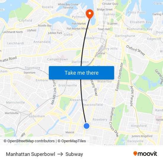 Manhattan Superbowl to Subway map