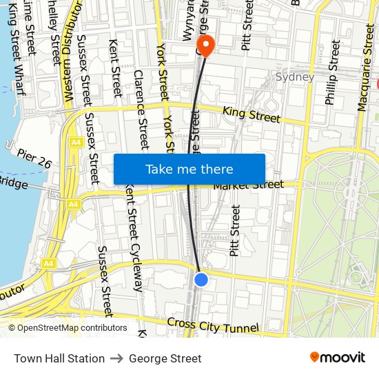 George Street Sydney Map Town Hall Station To George Street, Sydney With Public Transportation