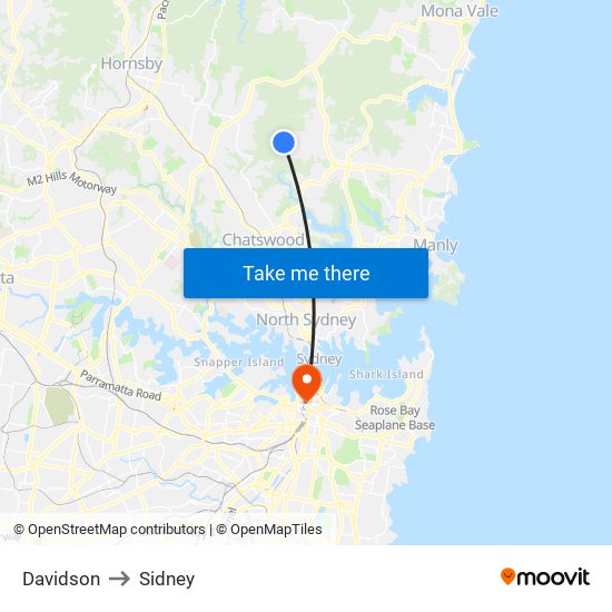 Davidson to Sidney map
