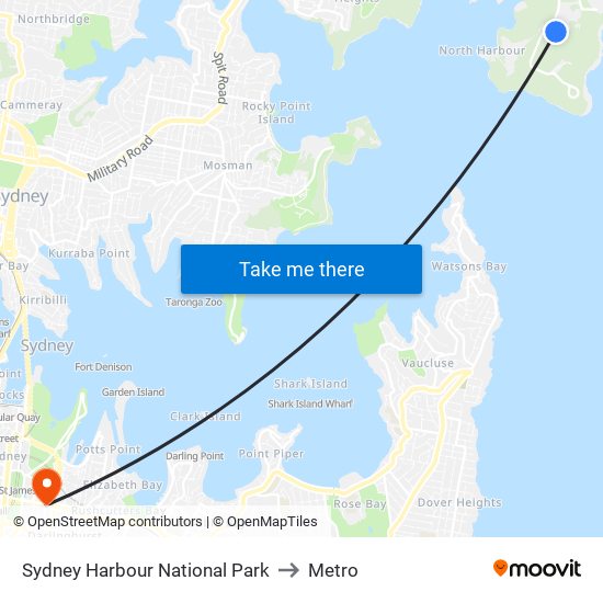 Sydney Harbour National Park to Metro map