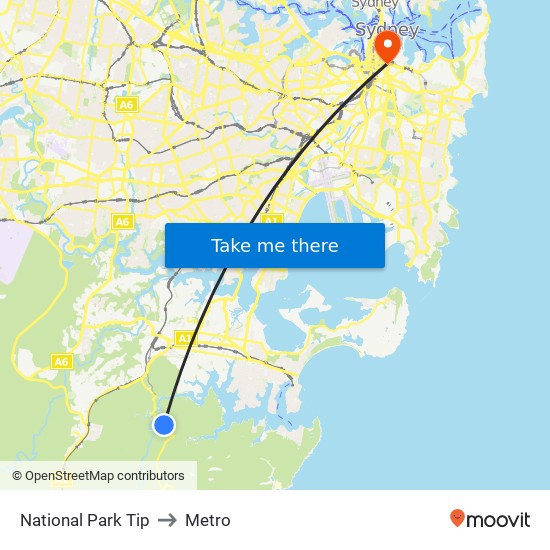 National Park Tip to Metro map