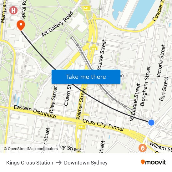Kings Cross Sydney Map Kings Cross Station, Potts Point To Downtown Sydney, Woolloomooloo With  Public Transportation