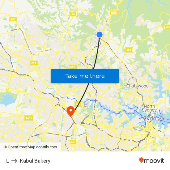 L to Kabul Bakery map