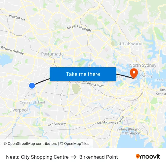 Neeta City to Birkenhead Point map
