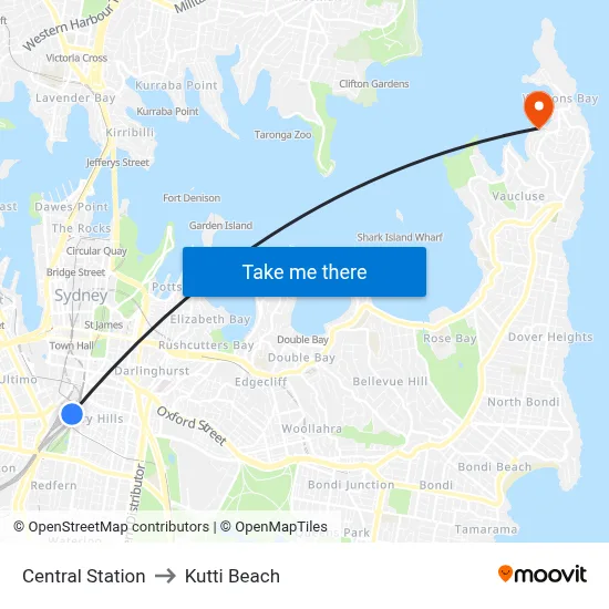 Central Station to Kutti Beach map