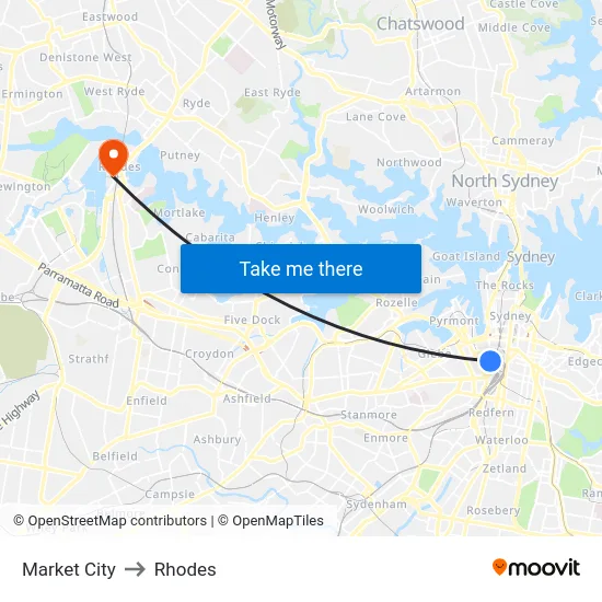 Market City to Rhodes map