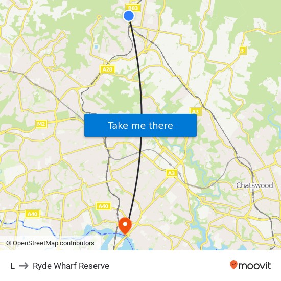 L to Ryde Wharf Reserve map