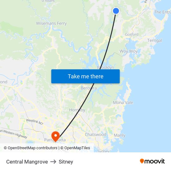 Central Mangrove to Sitney map