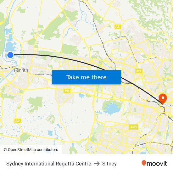 Sydney International Regatta Centre to Sitney map