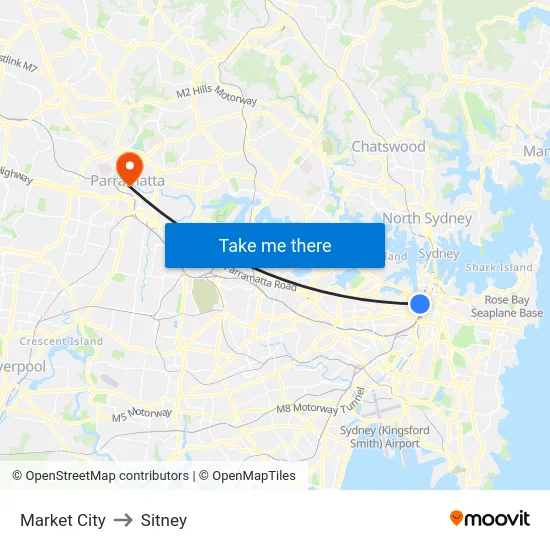 Market City to Sitney map
