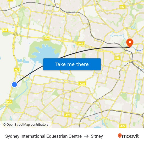 Sydney International Equestrian Centre to Sitney map